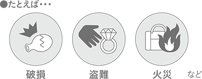 たとえば…破損・盗難・火災など…