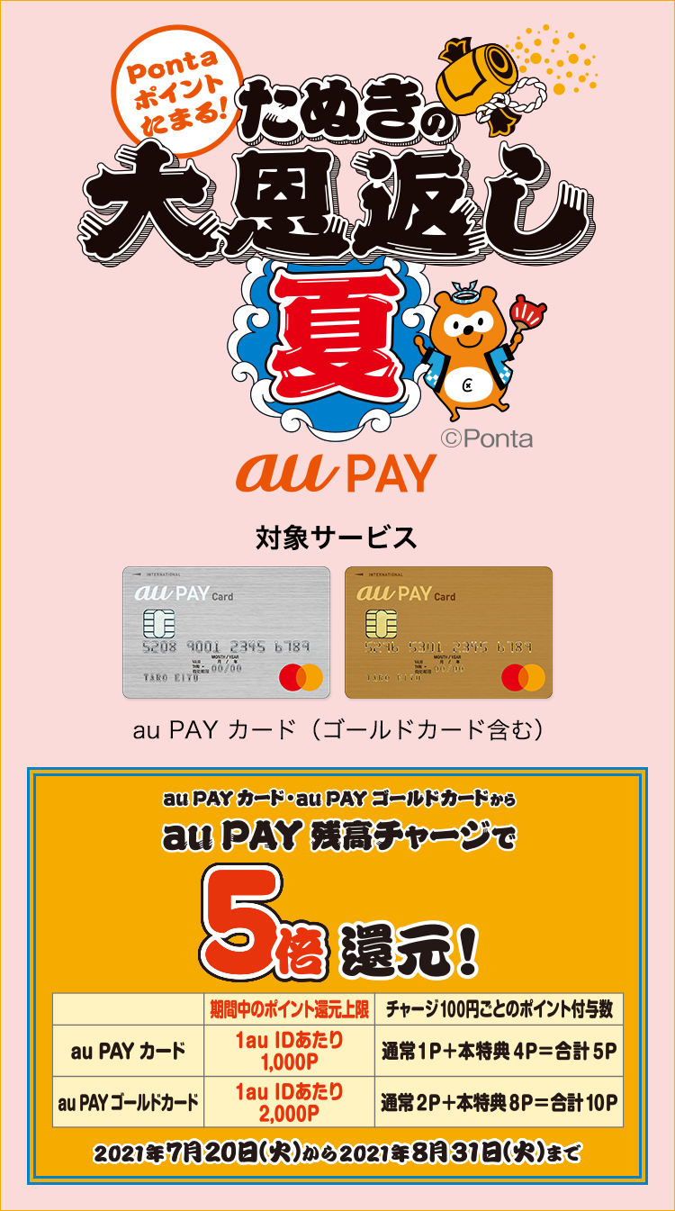 Pontaポイントたまる！ たぬきの大恩返し 夏 au PAY