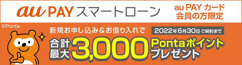 【最大3,000ポイント】au PAY カード会員限定！ポイント増量中！