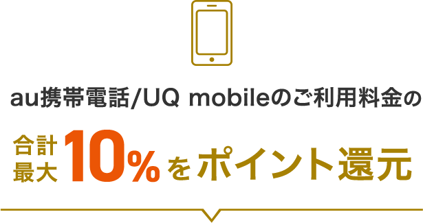 au携帯電話のご利用料金の合計最大10%をポイント還元