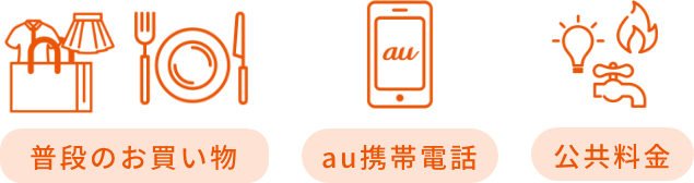 普段のお買い物 au携帯電話 公共料金