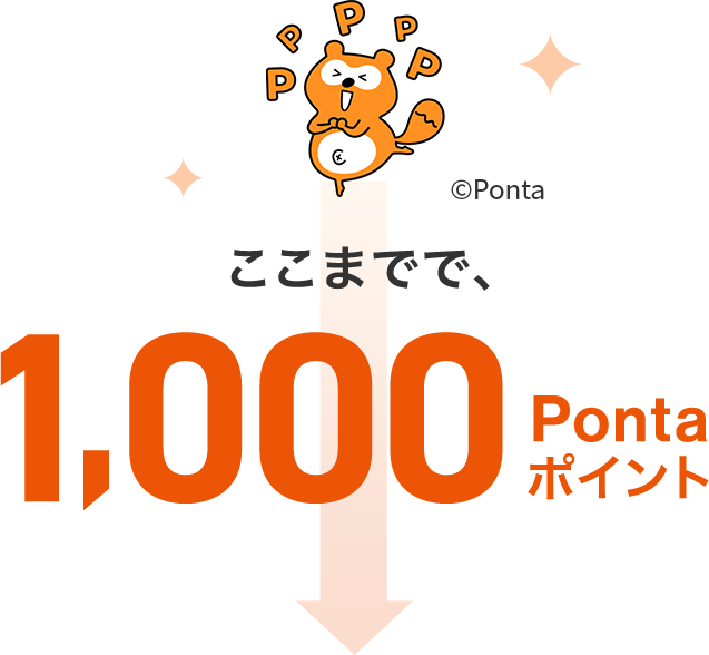 ここまでで、1,000Pontaポイント