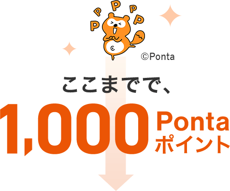 ここまでで、1,000Pontaポイント