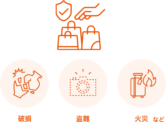 破損 盗難 火災 など