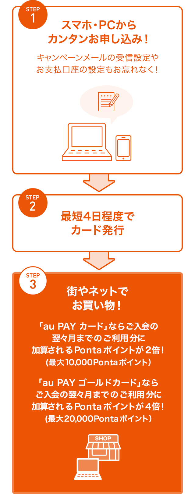 Au Pay カード新規入会 利用でポイントプレゼント