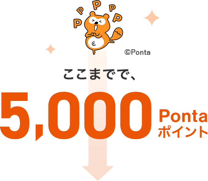 ここまでで、5,000Pontaポイント