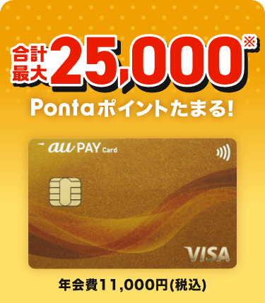 合計最大25,000※Pontaポイントたまる！ 年会費11,000円（税込）