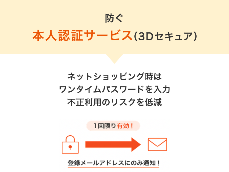 防ぐ 本人認証サービス(3Dセキュア)