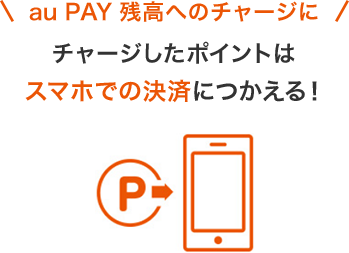 au PAY 残高へのチャージに チャージしたポイントはスマホでの決済につかえる！