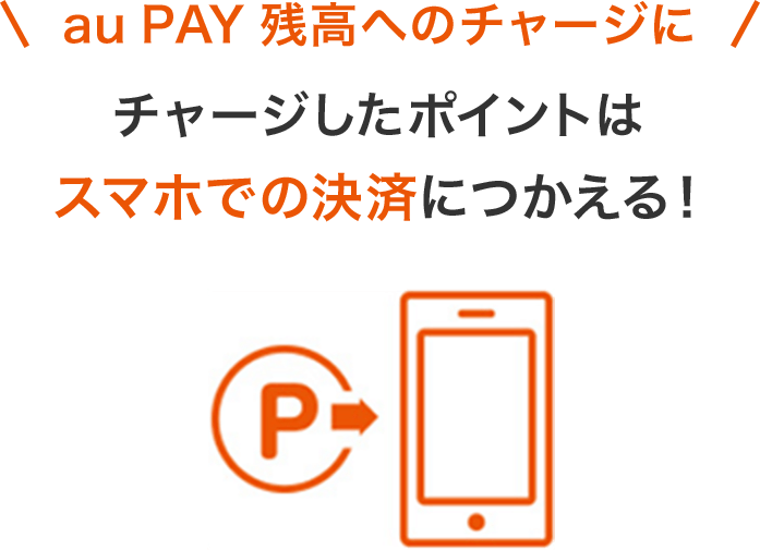 au PAY 残高へのチャージに チャージしたポイントはスマホでの決済につかえる！