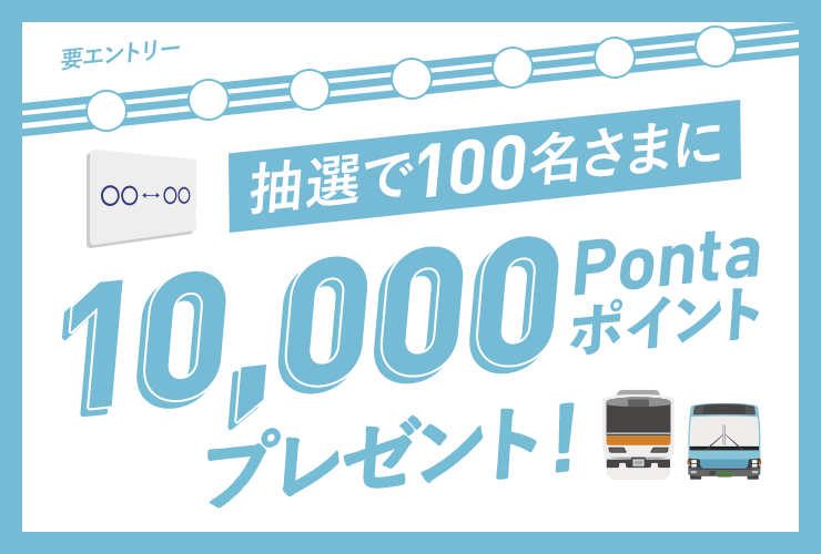 定期券や特急券ご利用で1万ポイントが当たる！お出かけキャンペーン
