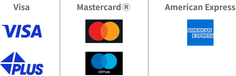 「Visa」「Mastercard®」「American Express」