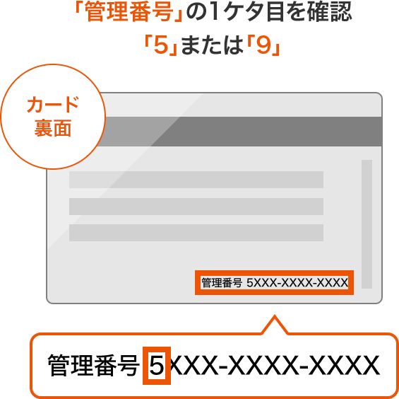 「管理番号」の1ケタ目を確認「5」または「9」